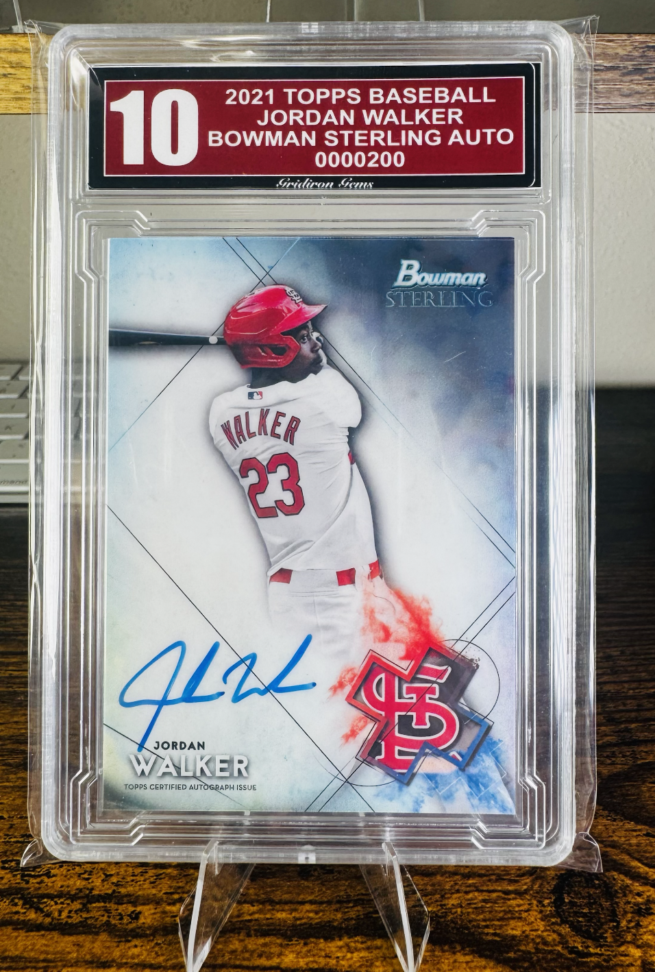 Jordan Walker 2021 Topps Baseball Bowman Sterling Auto - Grade 10