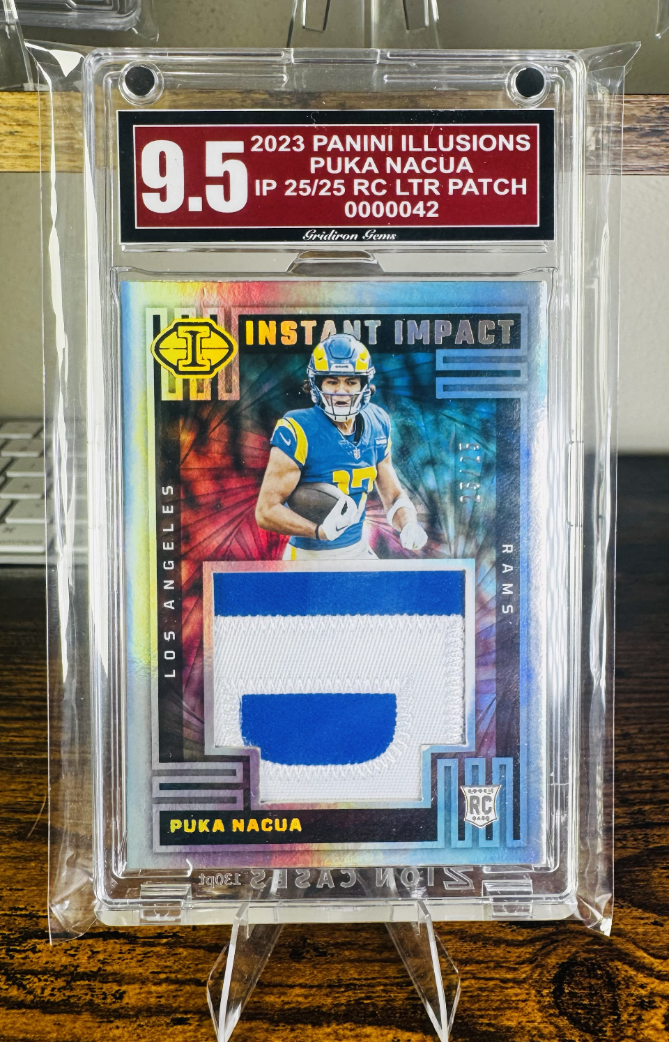 Puka Nacua 2023 Panini Illusions IP 25/25 RC LTR Patch - Grade 9.5